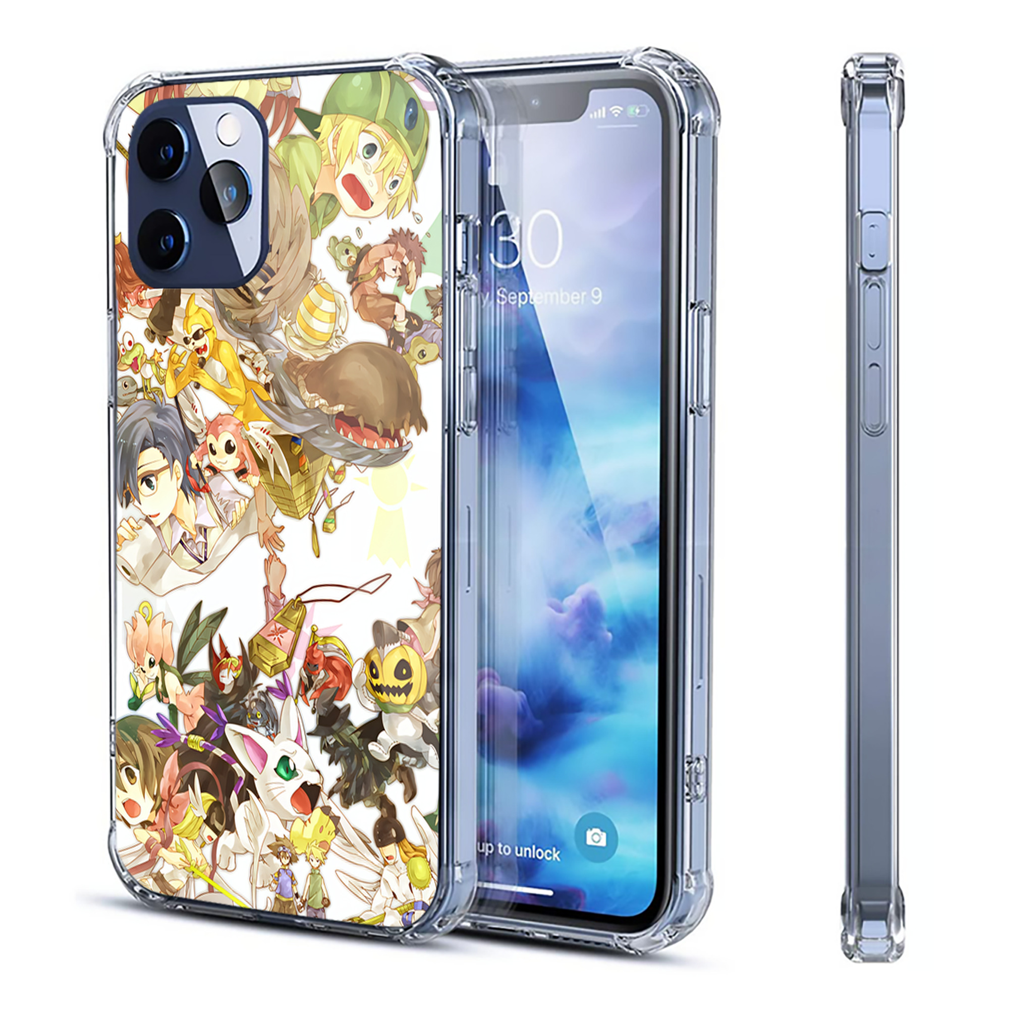 （画像用） Digimon デジタルモンスター/デジモン 【iPhone 12シリーズ対応】透明スマホケース（クリアソフトケース）